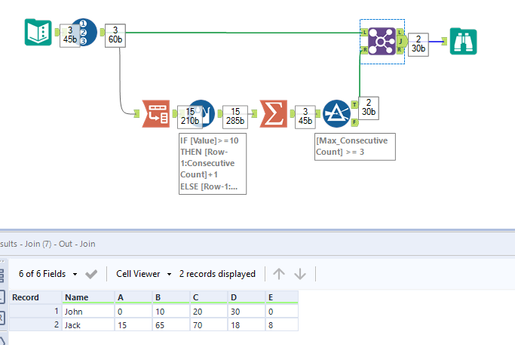 Check consecutive column values - Alteryx