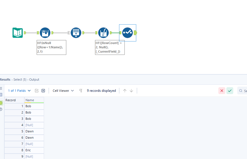 Insert Blank Row When Data Changes - Alteryx
