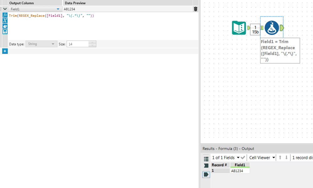 Regex to remove characters inbetween ( ) - Alteryx