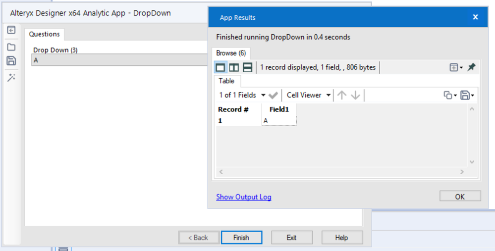Help with Action Tool with Drop Down - Alteryx