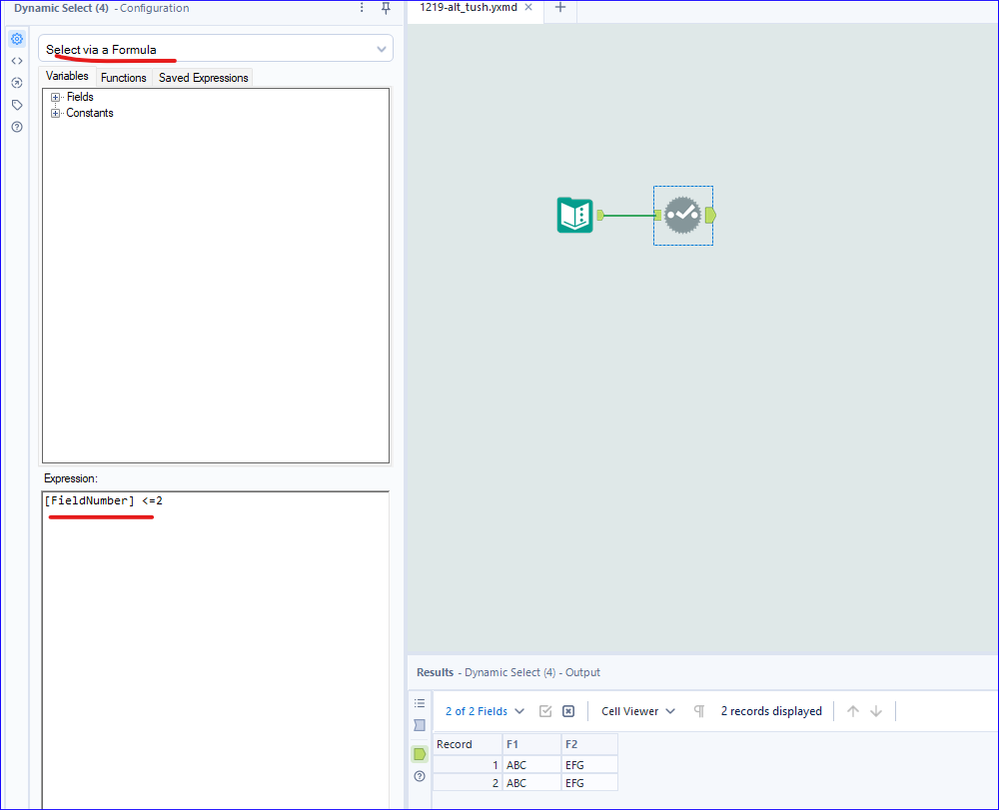 How to select columns dynamically using number of count - Alteryx