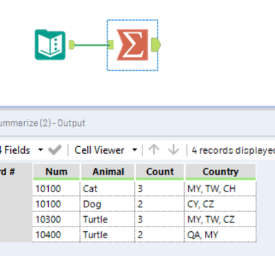 Grouping by multiple columns and listing differences - Alteryx