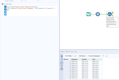 Only 13 months data at any point in time - Alteryx