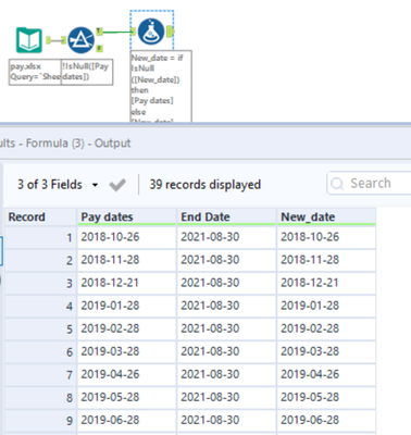 Replace the blank/Null() values with the date in the column - Alteryx
