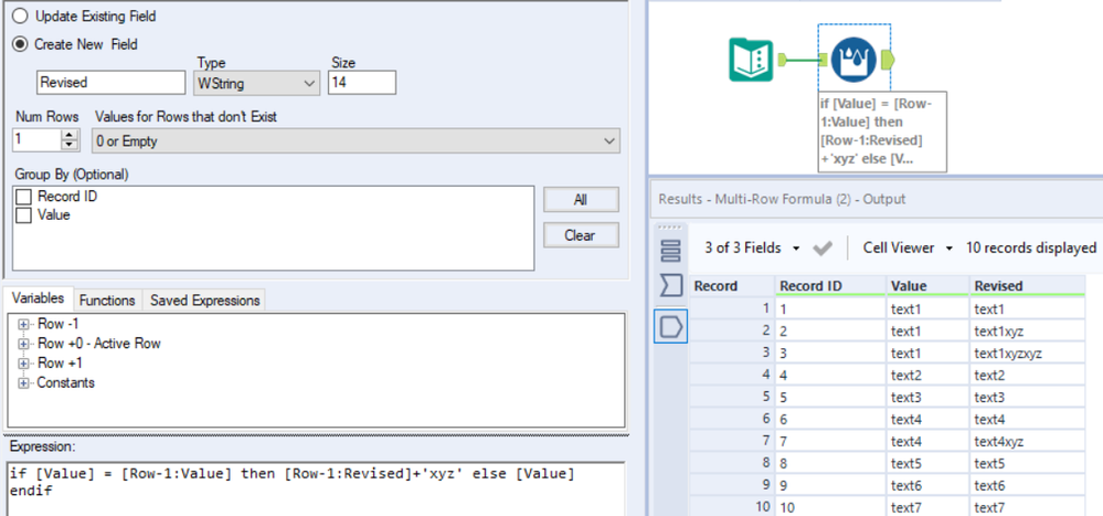 MultiRow Formula for Duplicate Values - Alteryx