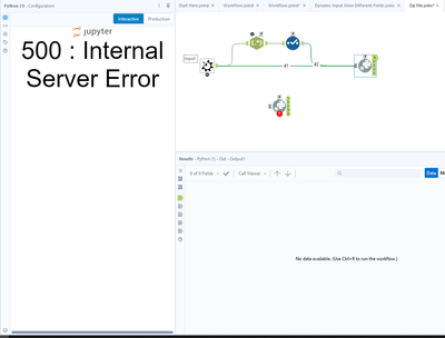 Python Tool: Jupyter 500 : Internal Server Error - Alteryx