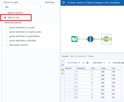 Split data - Alteryx