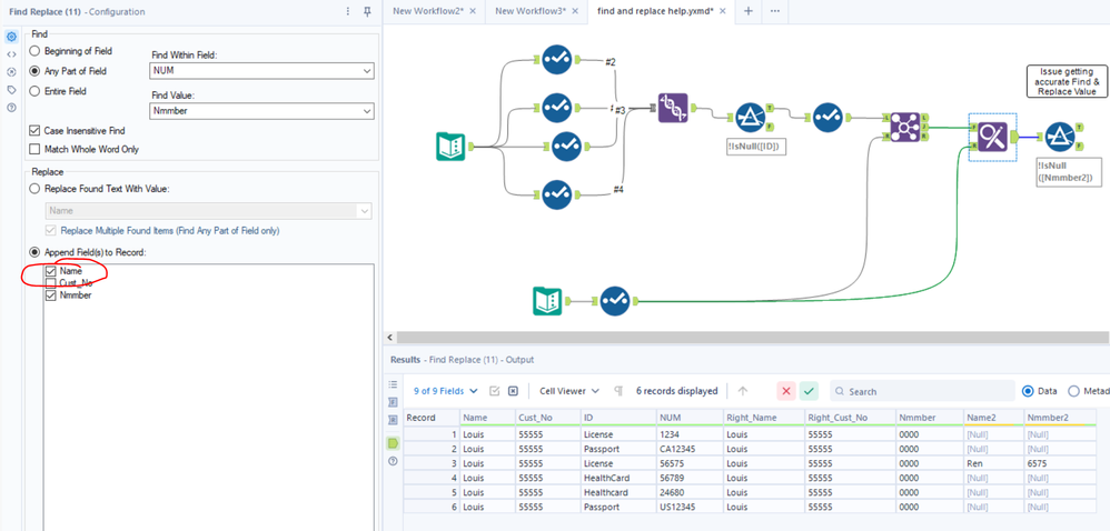 Find and replace Value is not accurate - Alteryx