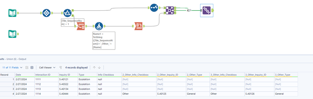 Creating a new column with data from another row - Alteryx