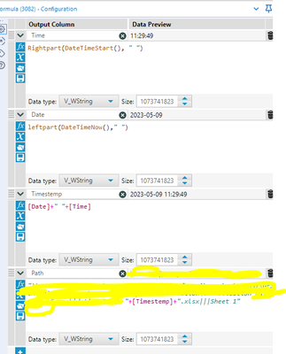 Dynamical change the output file name with date and time both - Alteryx