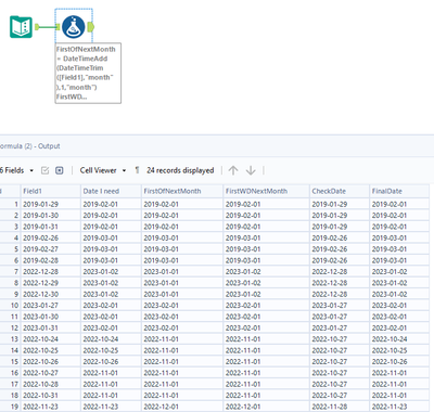 Formula for adding the last 3 business days of each month to the next ...