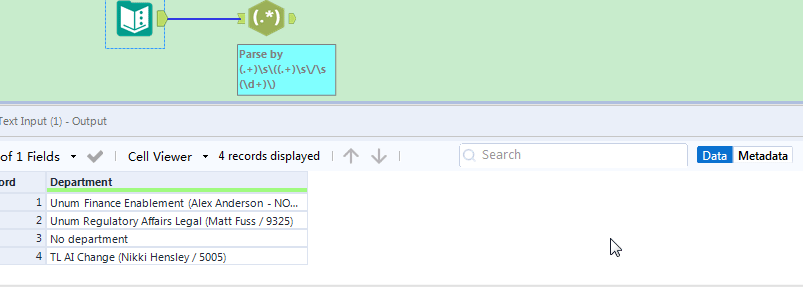 Parse Regular Expression Not Working as Expected - Alteryx