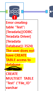 How to output to teradata from excel table using Indatabase - Alteryx