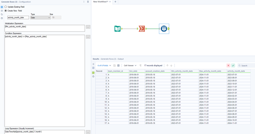 Generate rows to fill the date gap - Alteryx