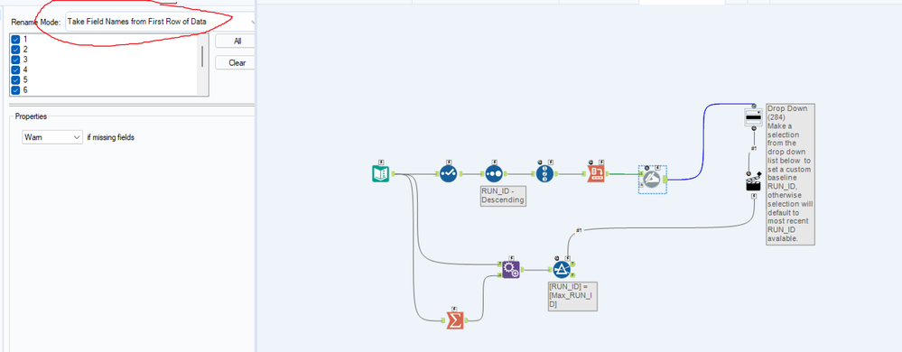 Drop Down Box - forcing sort order to be descending - Alteryx
