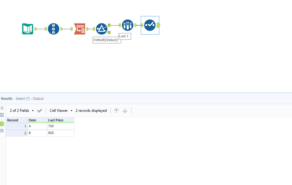 Return the most right value in the same row - Alteryx