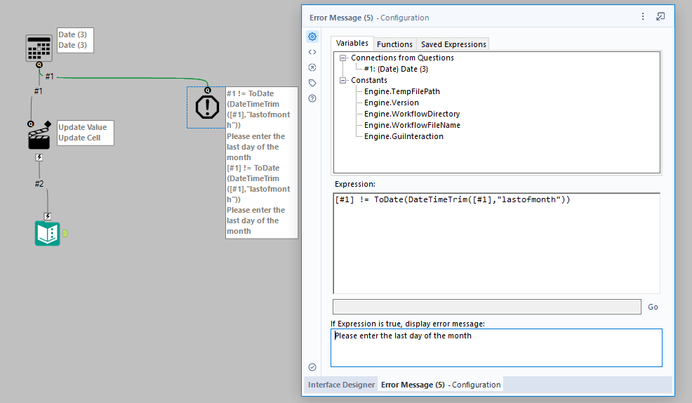 Validating the date in date interface tool - Alteryx