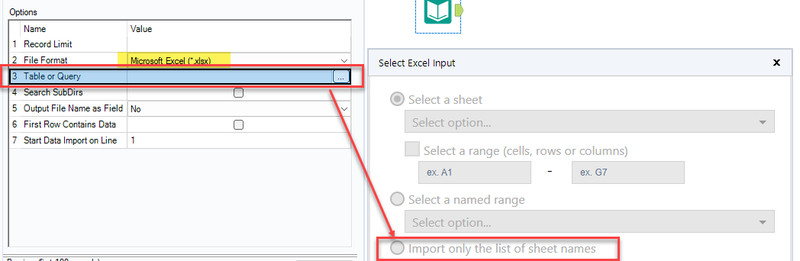 Dynamically select a sheet after directory input - Alteryx