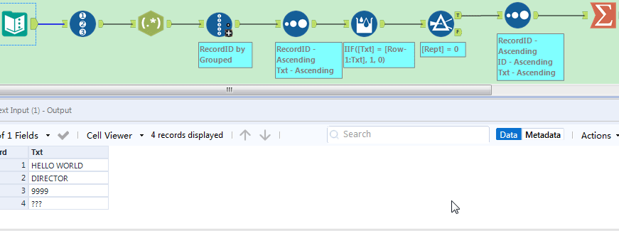 Remove duplicate characters on string - Alteryx
