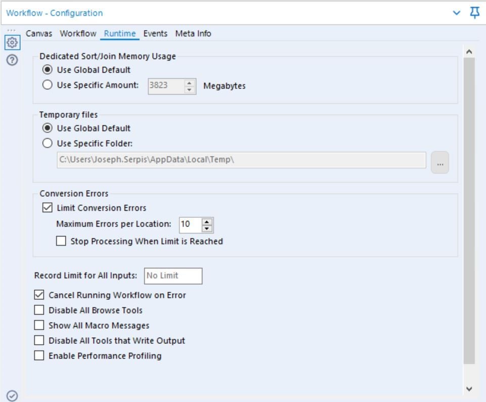 Stop Workflow if Dynamic Input Error - Alteryx
