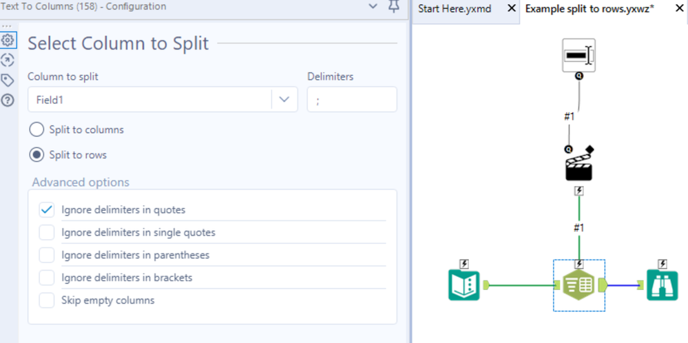 Action Tool - Split to rows - Alteryx
