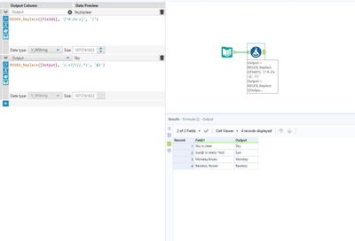 Remove special characters from a sentence - Alteryx