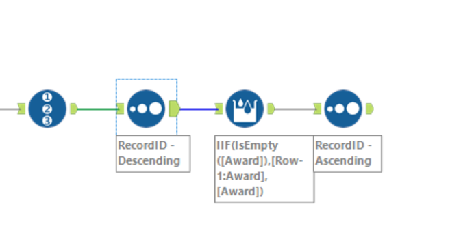 How to fill rows in the reverse direction? - Alteryx