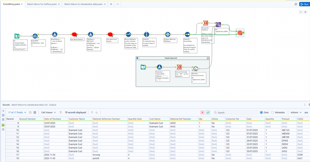 Batch macro to read 1000+ .xlsx files with varying schemas - Alteryx