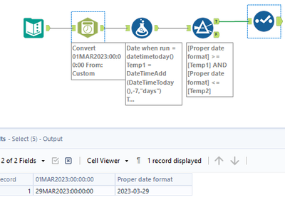 Converting a String to Date and filter for the latest week - Alteryx