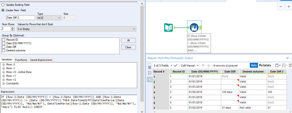 Compare dates from different rows and return Date difference in a new ...