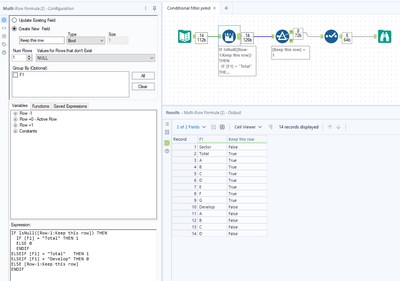Conditional filter - Alteryx