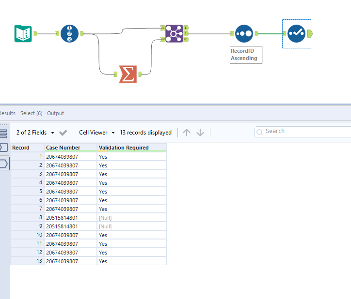 Multirow formula based on another unsorted column - Alteryx