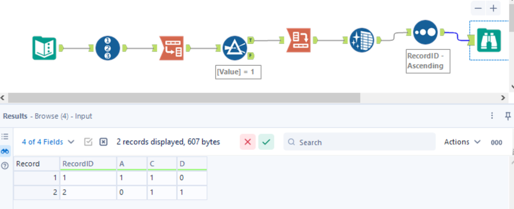 Filtering based on the row value - Alteryx
