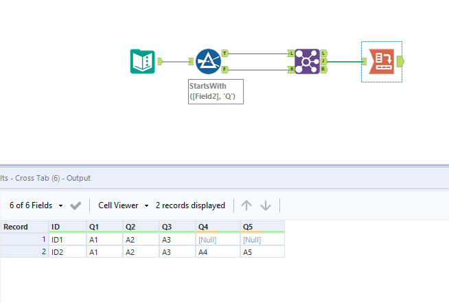 Combining data for the same ID on different rows into 1 row - Alteryx