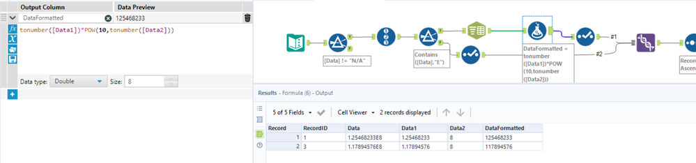 How to format a column into numbers but ignore any strings? - Alteryx