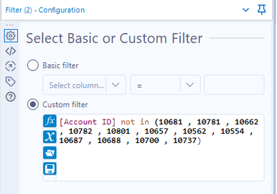 Filtering multiple entries using one custom filter tool - Alteryx