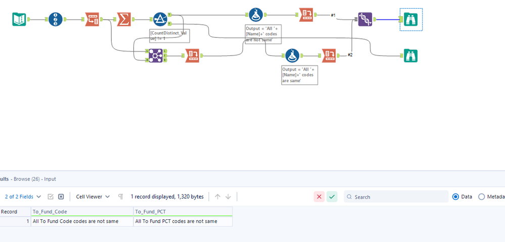 Checking all rows has same value - Alteryx