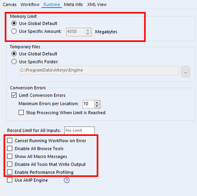 API - Add more parameters that can be sent - Alteryx