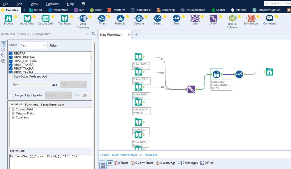 remove characters from all fields - Alteryx