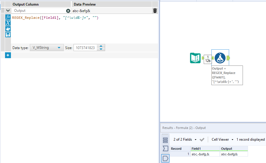 Remove all special characters/punctuations except for - and && - Alteryx