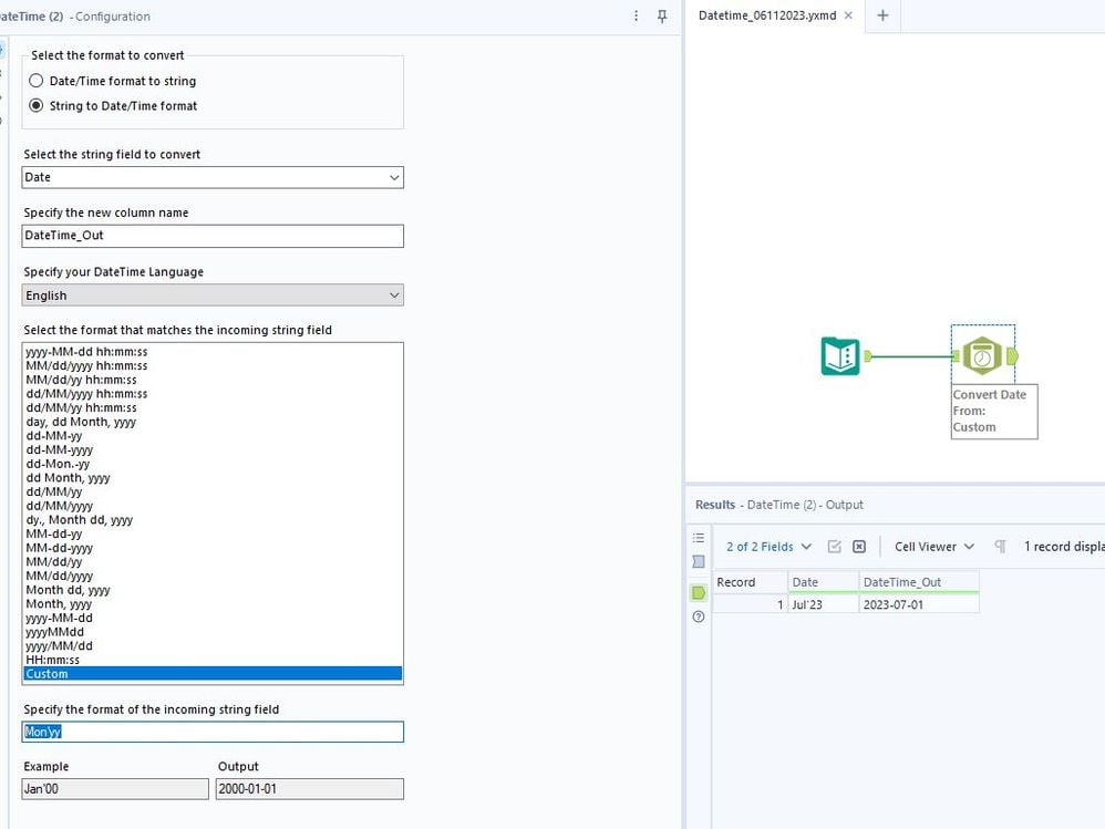 convert string to date format - Alteryx