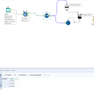 how to make a drop down selection from fields selected - Alteryx
