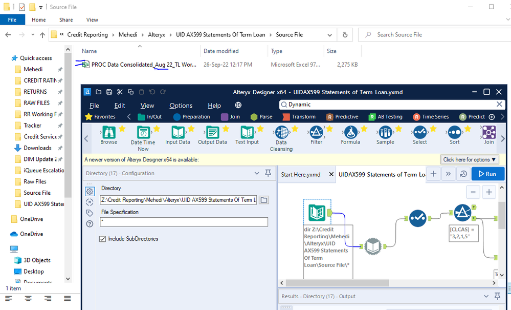 Dynamic input - Alteryx