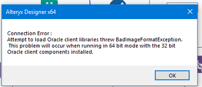 Connecting to Oracle database - Alteryx