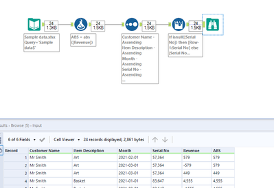 Multi-row formula with multiple conditions based on value - Alteryx