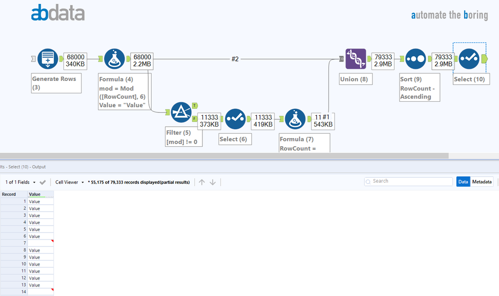 Insert blank rows - Alteryx