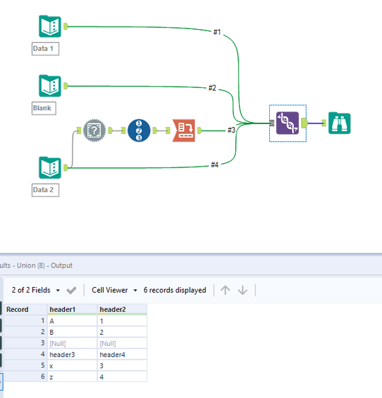 How to copy column name to first row? - Alteryx
