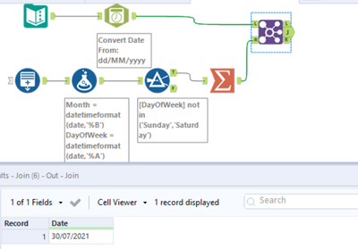 Assistance to filter and identify last business day of month - Alteryx