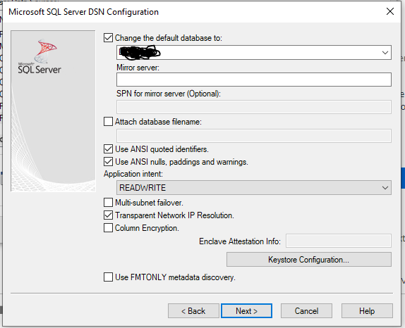 In DB Connect to Micrsoft SQL Server unable to find related database ...