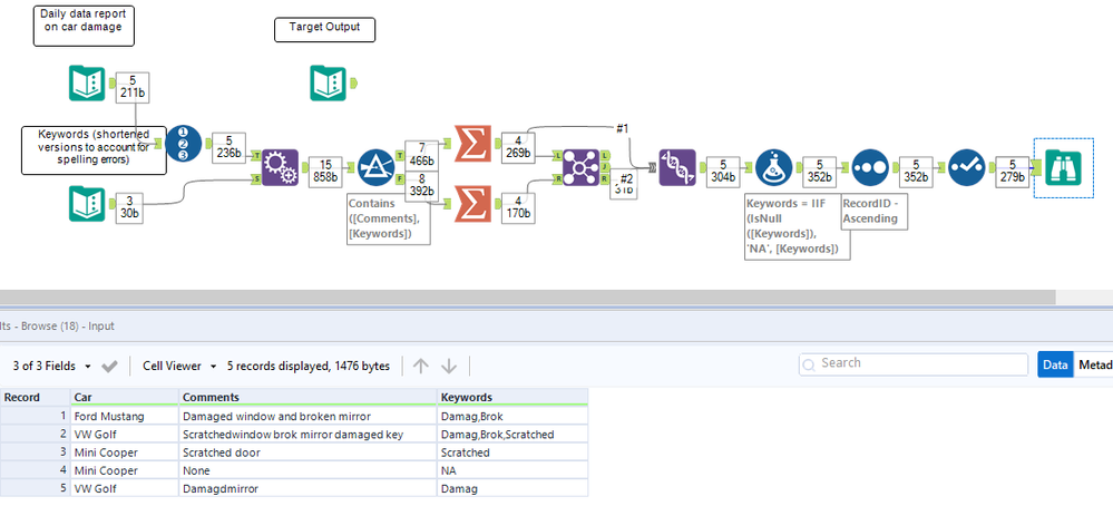 Find and Retrieve Multiple Set Words Within a String - Alteryx